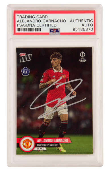 Alejandro Garnacho Signed 2022-23 Topps Now Debut Rookie Card - PSA Authentic