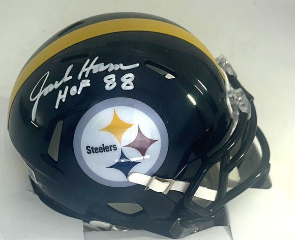 Steelers JACK HAMM Signed Riddell Speed Mini Helmet AUTO w/ HOF '88 - BAS