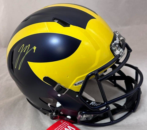 JJ McCARTHY SIGNED MICHIGAN WOLVERINES SPEED AUTHENTIC HELMET BECKETT QR