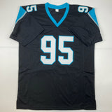 Autographed/Signed Derrick Brown Carolina Black Football Jersey JSA COA