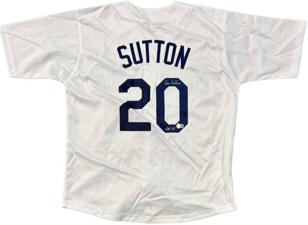 Don Sutton Signed Los Angeles Dodgers White Jersey Inscribed "HOF 98" (Beckett)
