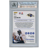 Ray Lewis Autographed/Signed 2020 Chronicles #8 Trading Card Beckett 52906