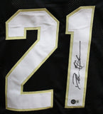 Deion Sanders Autographed/Signed College Style Black XL Jersey Beckett 39612