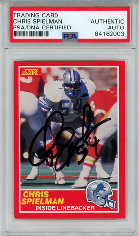Chris Spielman Autographed 1989 Score #167 Rookie Card PSA Slab 43591