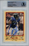 Ray Lewis Signed 2004 Fleer Sweet Sigs #30 Trading Card Beckett Slab 43355