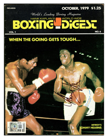 Thomas The Hitman Hearns Autographed Boxing Digest Magazine Beckett QR #BK08870