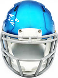 Sam LaPorta Auto Lions Flat Matte Blue 2023 Alternate Speed Mini Helmet Beckett