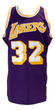 Magic Johnson Signed LA Lakers 1984-85 Purple M&N HWC Swingman Jersey BAS ITP