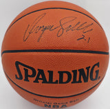 Dominique Wilkins Autographed NBA Leather Game Basketball Hawks JSA #AZ56125