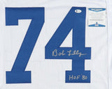 Bob Lilly Signed Dallas Cowboys White Jersey Inscribed "HOF 80" (Beckett COA)