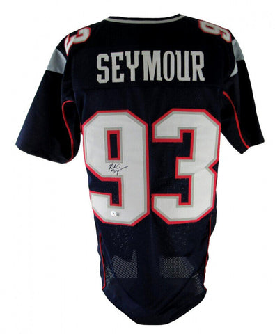 Richard Seymour Signed Patriots Jersey (Beckett) 3xSuper Bowl Champ Def Tackle