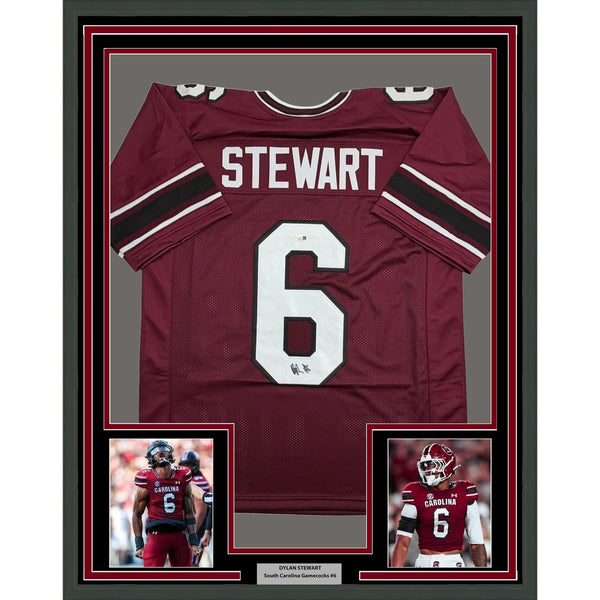 Framed Autographed/Signed Dylan Stewart 35x39 South Carolina Jersey JSA COA