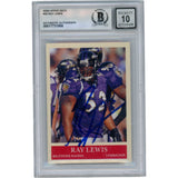 Ray Lewis Autographed 2009 Philadelphia #20 Slabbed Trading Card Beckett 50005