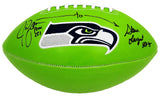 STEVE LARGENT & JIM ZORN AUTOGRAPHED SEAHAWKS GREEN LOGO FOOTBALL MCS 210467