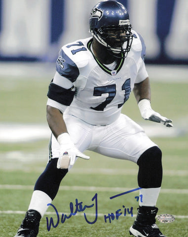 Walter Jones Autographed 8x10 Photo Seattle Seahawks "HOF 14" MCS Holo #63287