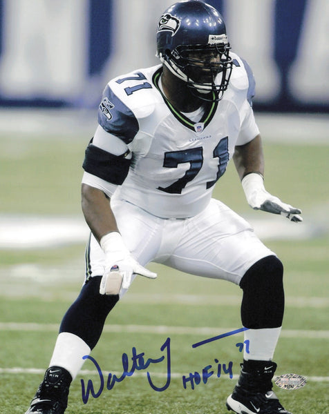Walter Jones Autographed 8x10 Photo Seattle Seahawks "HOF 14" MCS Holo #63287