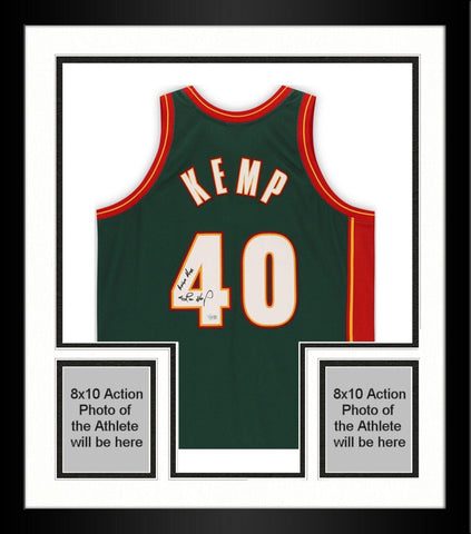 Frmd Shawn Kemp Supersonics Signed M&N Green Authentic Jersey & "Reign Man" Insc