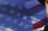 Chuck Norris Signed Unframed 11x14 Close up Photo with American Flag Background