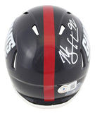 Giants Michael Strahan Signed 81-99 Throwback Speed Mini Helmet BAS Witnessed