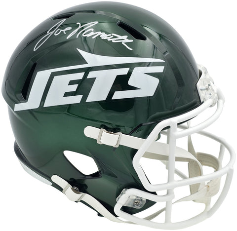JOE NAMATH AUTOGRAPHED JETS 2024 GREEN FULL SIZE SPEED HELMET PSA/DNA 243282