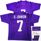 WASHINGTON HUSKIES DILLON JOHNSON AUTOGRAPHED PURPLE JERSEY MCS HOLO 222081