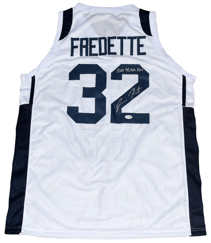 JIMMER FREDETTE AUTOGRAPHED BYU COUGARS #32 WHITE JERSEY W/ 2011 NCAA POY