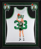 Larry Bird Signed Hand Painted LE 1/1 By William Zavala Framed Jersey BAS Wit