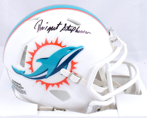 Dwight Stephenson Autographed Miami Dolphins Speed Mini Helmet - Prova *Black
