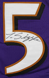 Terrell Suggs "T-Sizzle" Signed Purple Pro Style Framed Jersey BAS Witnessed