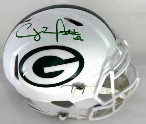 Packers CLAY MATTHEWS Signed Full Size WHITE Authentic Speed Helmet AUTO - JSA