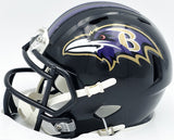 Terrell Suggs Autographed Falcons Black Mini Helmet Beckett Witness 2W637332