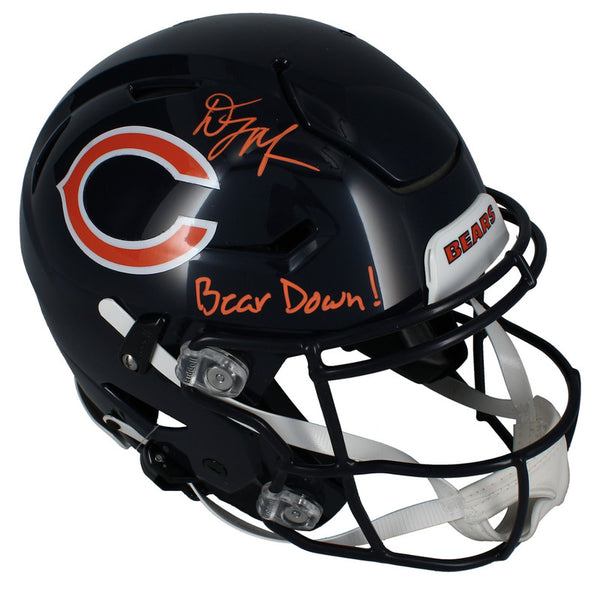 D.J. Moore Autographed "Bear Down!" Bears Authentic SpeedFlex Helmet Beckett
