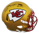 Chiefs Emmitt Thomas "Career Stat" Signed Flash Full Size Speed Rep Helmet BAS W