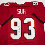 Autographed/Signed Ndamukong Suh Tampa Bay Red Football Jersey Beckett BAS COA