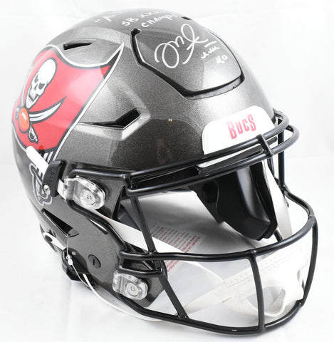 Mike Alstott Signed Buccaneers F/S Speed Flex Helmet SB Champs A Train Beckett W