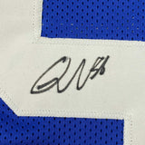 Framed Autographed/Signed Quenton Nelson 33x42 Indianapolis Blue Jersey JSA COA