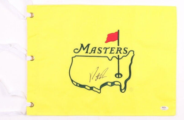 Patrick Reed Signed 2018 Masters Tournament Pin Flag (PSA COA)2018 Masters Champ