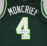 Bucks SIDNEY MONCRIEF Signed Custom Replica Green Jersey #2 AUTO w/ HOF