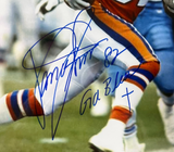 Vance Johnson Autographed 8x10 Photo Inscribed "God Bless" with Plaque JSA COA