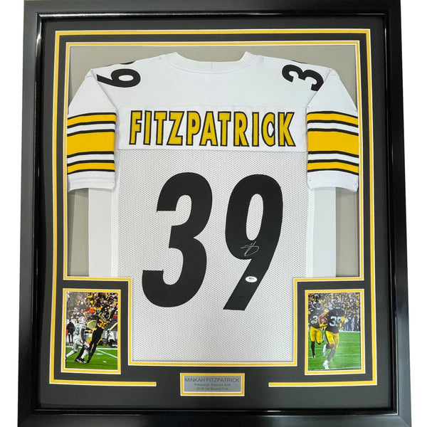 FRAMED Signed MINKAH FITZPATRICK 35x39 Pitt White Jersey PSA COA