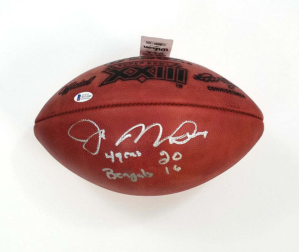 Joe Montana Signed 49ers Super Bowl XXIII Football 49ers 20 Bengals 16 Beckett