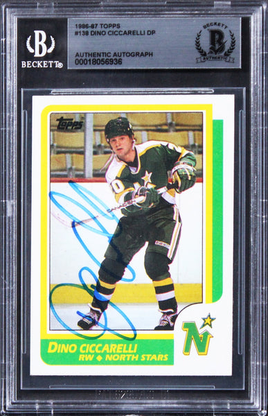 North Stars Dino Ciccarelli Authentic Signed 1986 Topps #138 Card BAS Slabbed