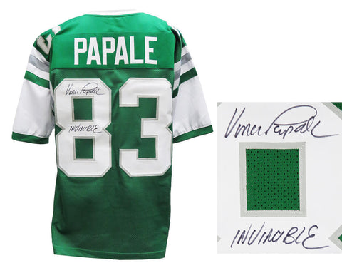 Vince Papale EAGLES Signed Green T/B Custom Football Jersey w/Invincible - SS