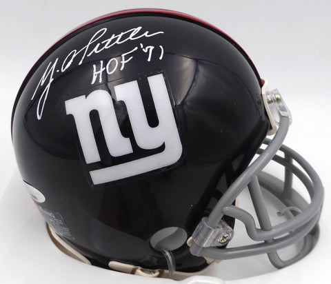 Y.A. Tittle Autographed Signed Giants Mini Helmet "HOF 71" TriStar Holo #7798955