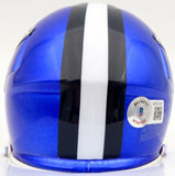 Ezekiel Elliott Autographed Cowboys Flash Blue Speed Mini Helmet Beckett WT81551