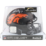 John Elway Autographed Denver Broncos Eclipse Mini Helmet Beckett Witness 50199