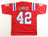 Ronnie Lippett Signed New England Patriots Jersey Inscribed "85 AFC Champs"(JSA)