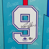 Ronaldo Nazario Signed FC Barcelona Away Soccer Jersey #9 with Beckett COA
