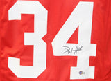 Derek Watt Autographed/Signed College Style Red XL Jersey Beckett 39776