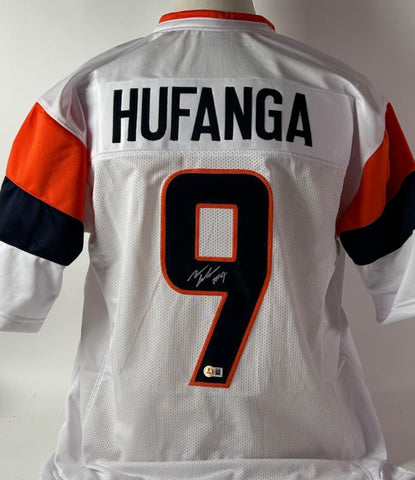 Talanoa Hufanga (Denver Broncos) Autographed Custom Jersey (White) Beckett COA